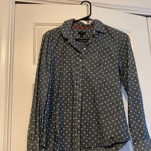 Talbots Denim Polka Dot button up